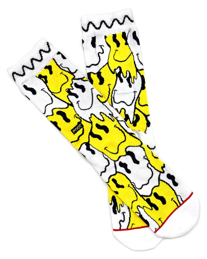 Melted Smiley Face Socks (w/ Hidden Pocket)-Pyvot-Strange Ways