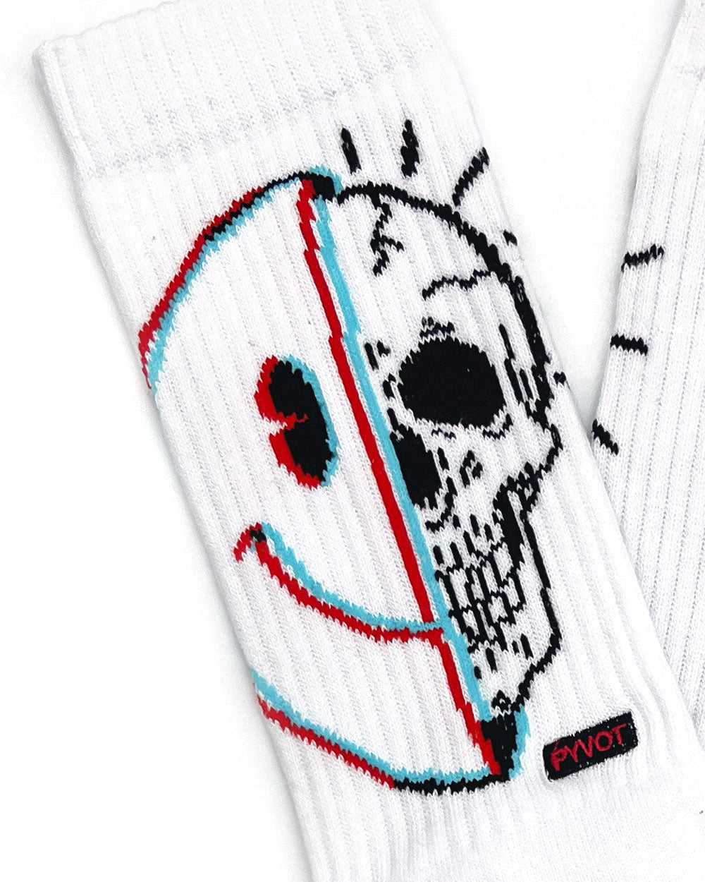 Smiley Face Skull Socks-Pyvot-Strange Ways