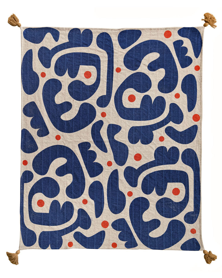 Artistic Abstract Throw Blanket (Double-Sided)-Bloomingville-Strange Ways