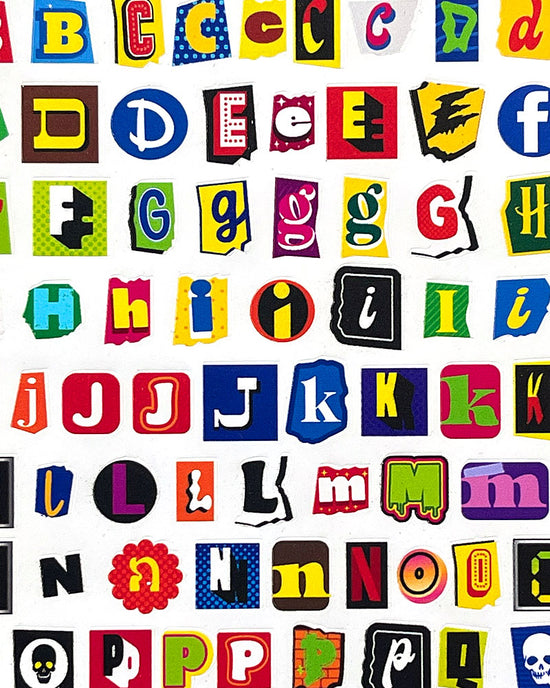 Assorted Letters Sticker Sheet