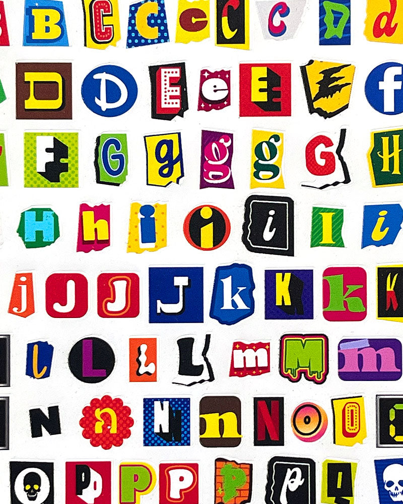 Assorted Letters Sticker Sheet-The Stkr Store-Strange Ways