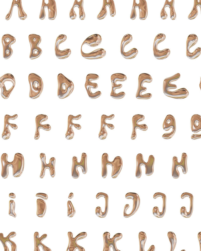 Assorted Liquid Gold Letters Sticker Sheet-The Stkr Store-Strange Ways