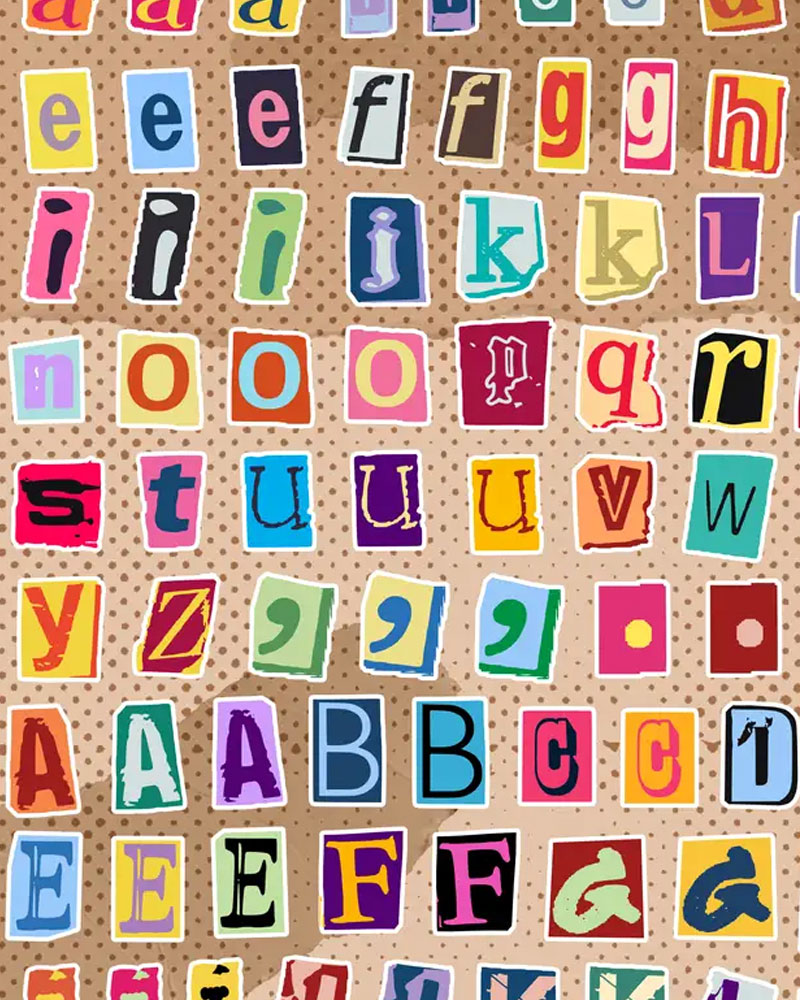 Assorted Magazine Letters Assorted Magazine Letters Sticker Sheet