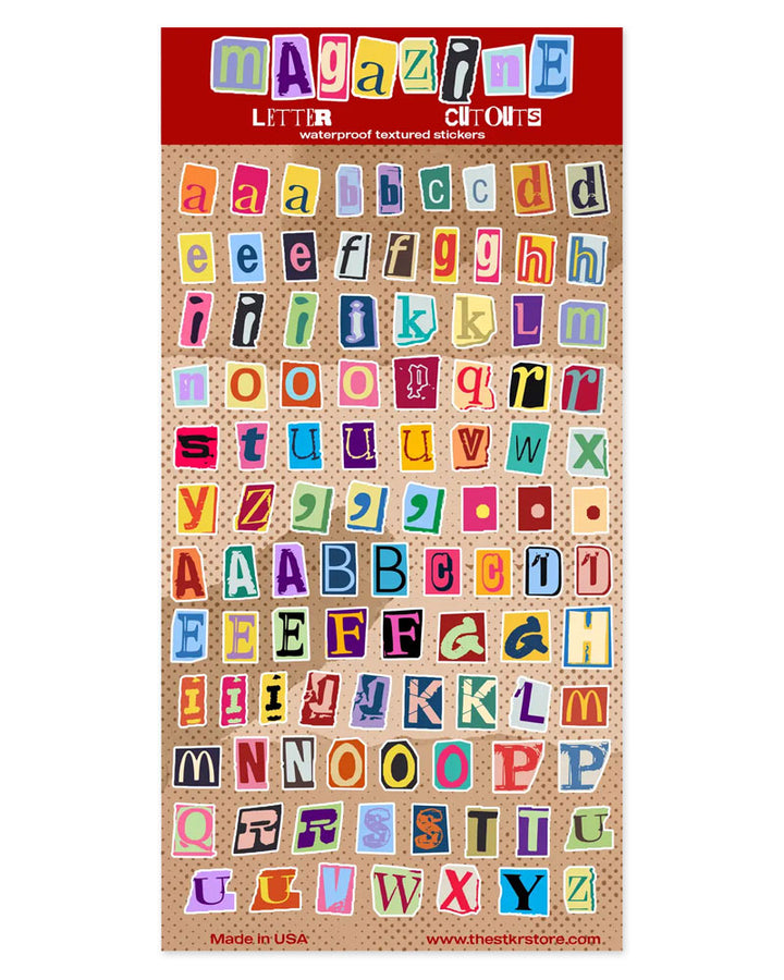 Assorted Magazine Letters Sticker Sheet-The Stkr Store-Strange Ways