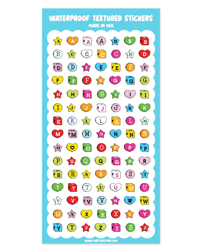 Assorted Shape Letters Sticker Sheet-The Stkr Store-Strange Ways