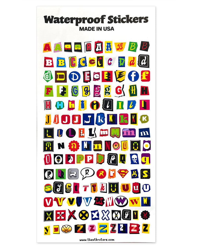 Assorted Letters Sticker Sheet-The Stkr Store-Strange Ways