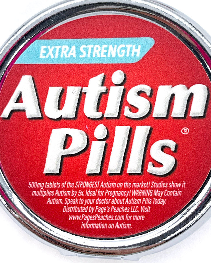 Autism Pills Pill Case Organizer Keychain-Page's Peaches-Strange Ways