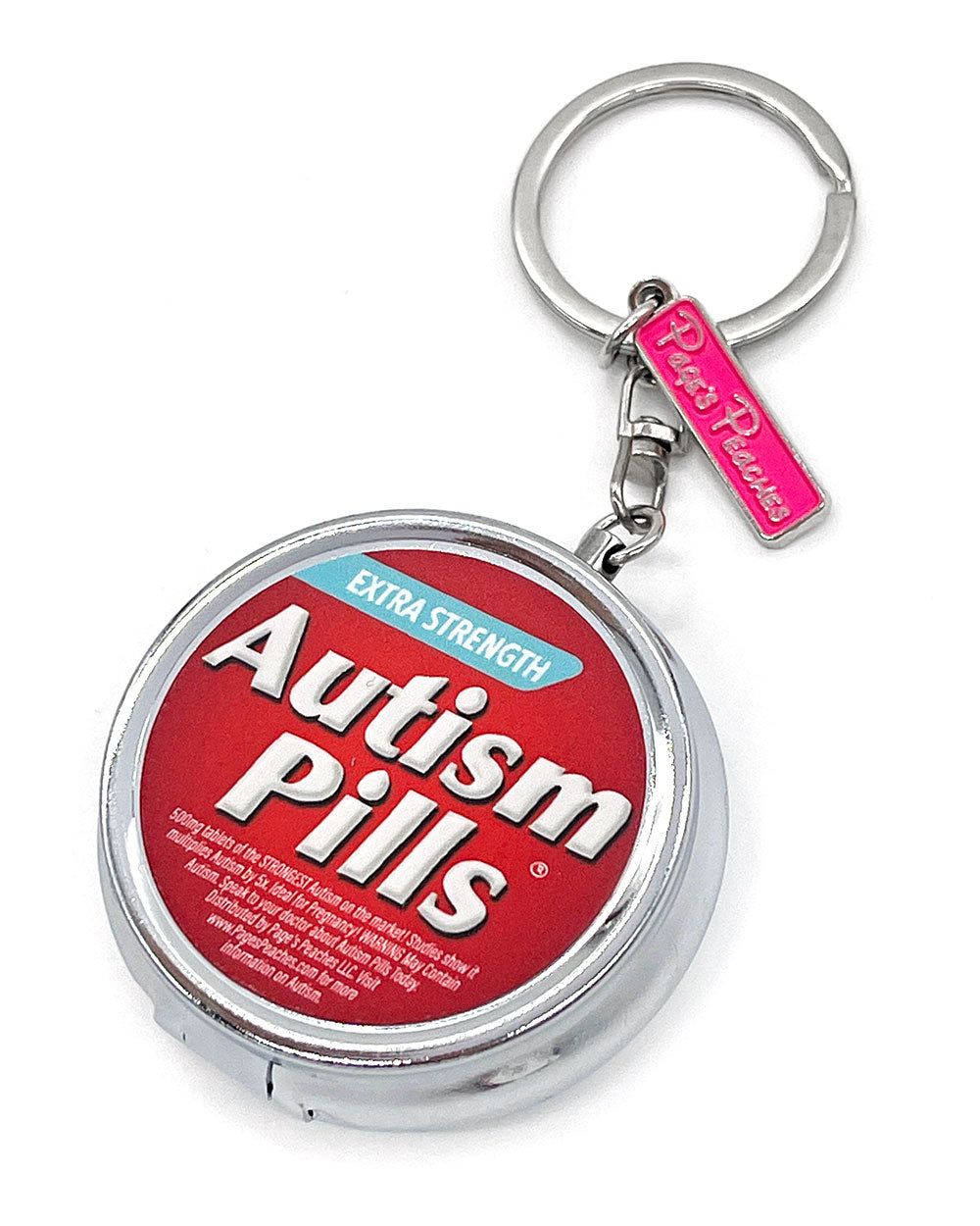 Autism Pills Pill Case Organizer Keychain-Page's Peaches-Strange Ways