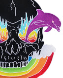 Rainbow Skull Fire Dolphin Large Back Patch-Inner Decay-Strange Ways