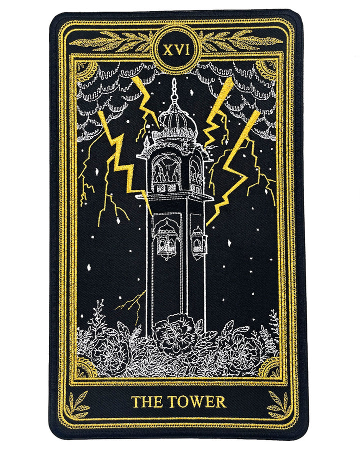 The Tower - Tarot Card Large Back Patch-13th Press-Strange Ways