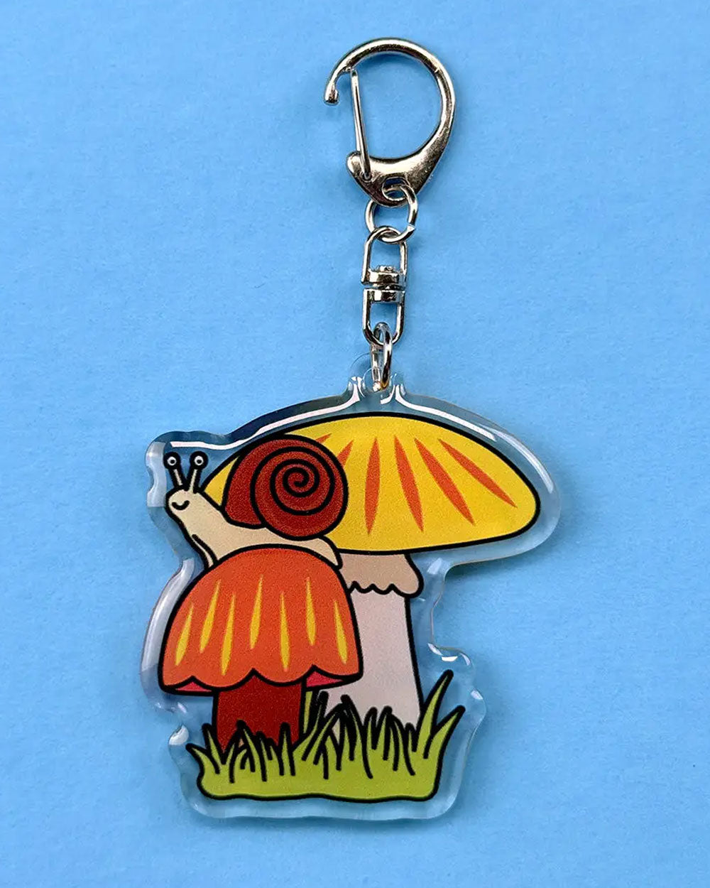 Mushrooms & Snail Charm Keychain-Smarty Pants Paper Co.-Strange Ways