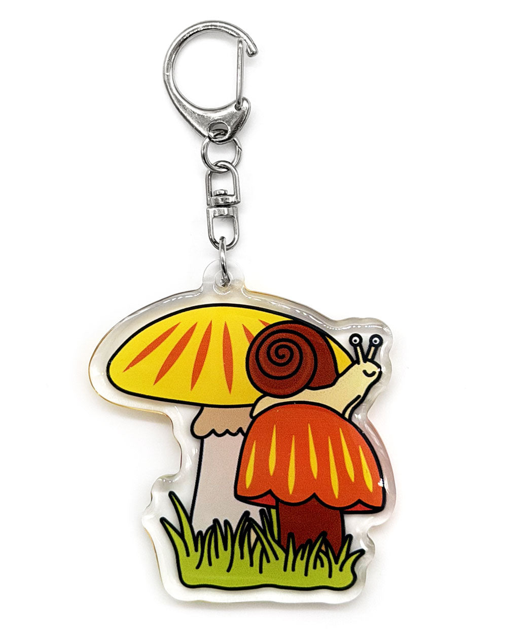 Mushrooms & Snail Charm Keychain-Smarty Pants Paper Co.-Strange Ways