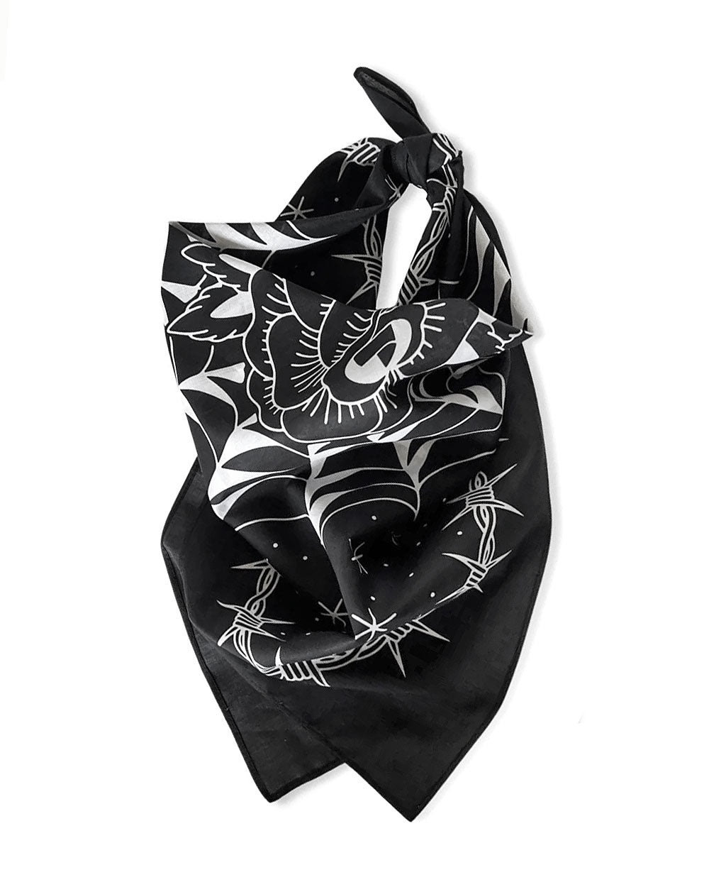 Black Rose Tattoo Bandana-Tinta-Strange Ways