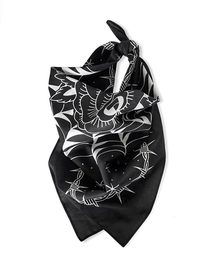Black Rose Tattoo Bandana-Tinta-Strange Ways