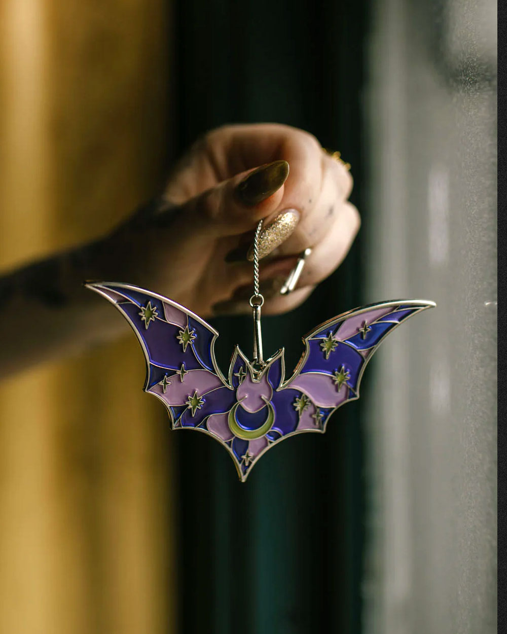 Stained Glass Bat Ornament - Purple-Ectogasm-Strange Ways