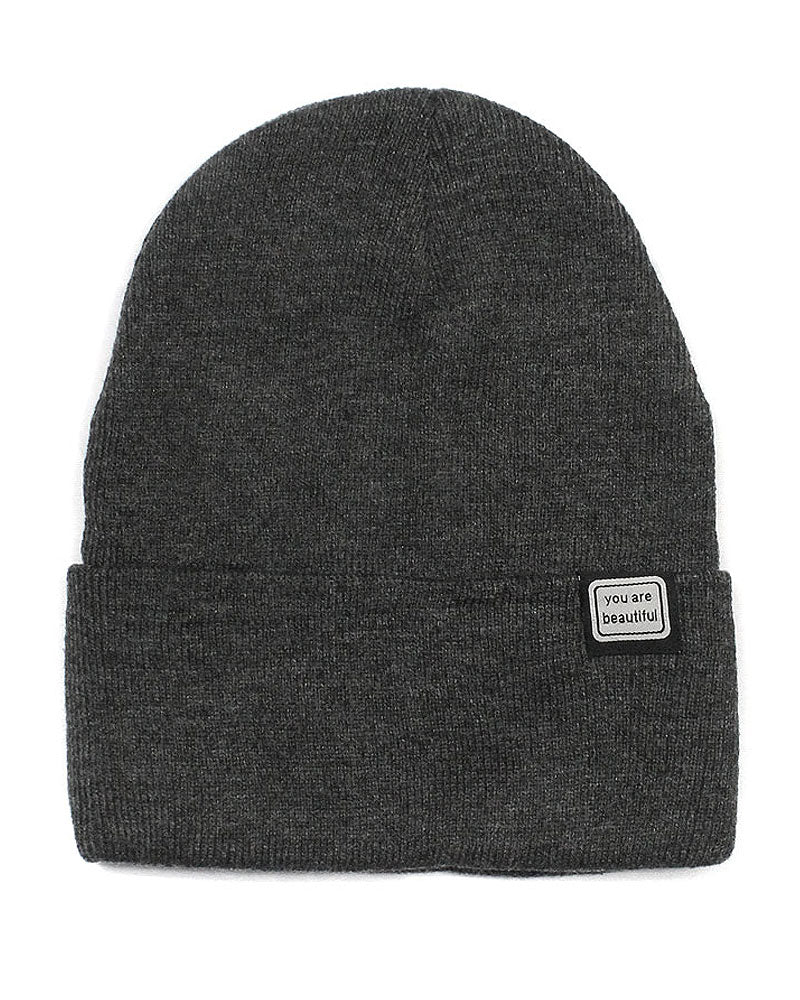 You Are Beautiful Beanie - Charcoal-You Are Beautiful-Strange Ways