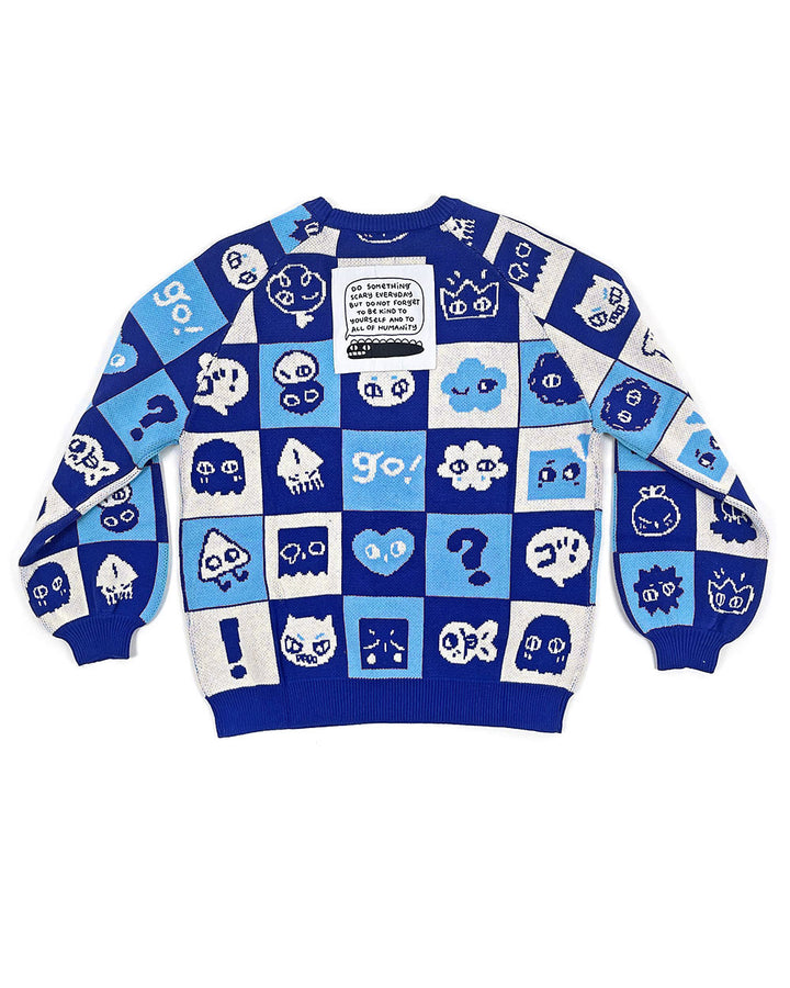 Shinyuu Knit Jacquard Unisex Sweater - Blue-Karepango-Strange Ways