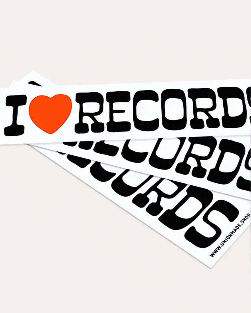 I Love Records Bumper Sticker-Union Made-Strange Ways