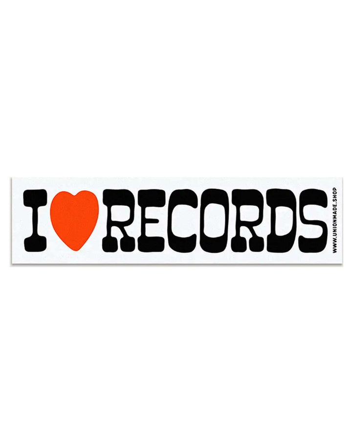 I Love Records Bumper Sticker-Union Made-Strange Ways