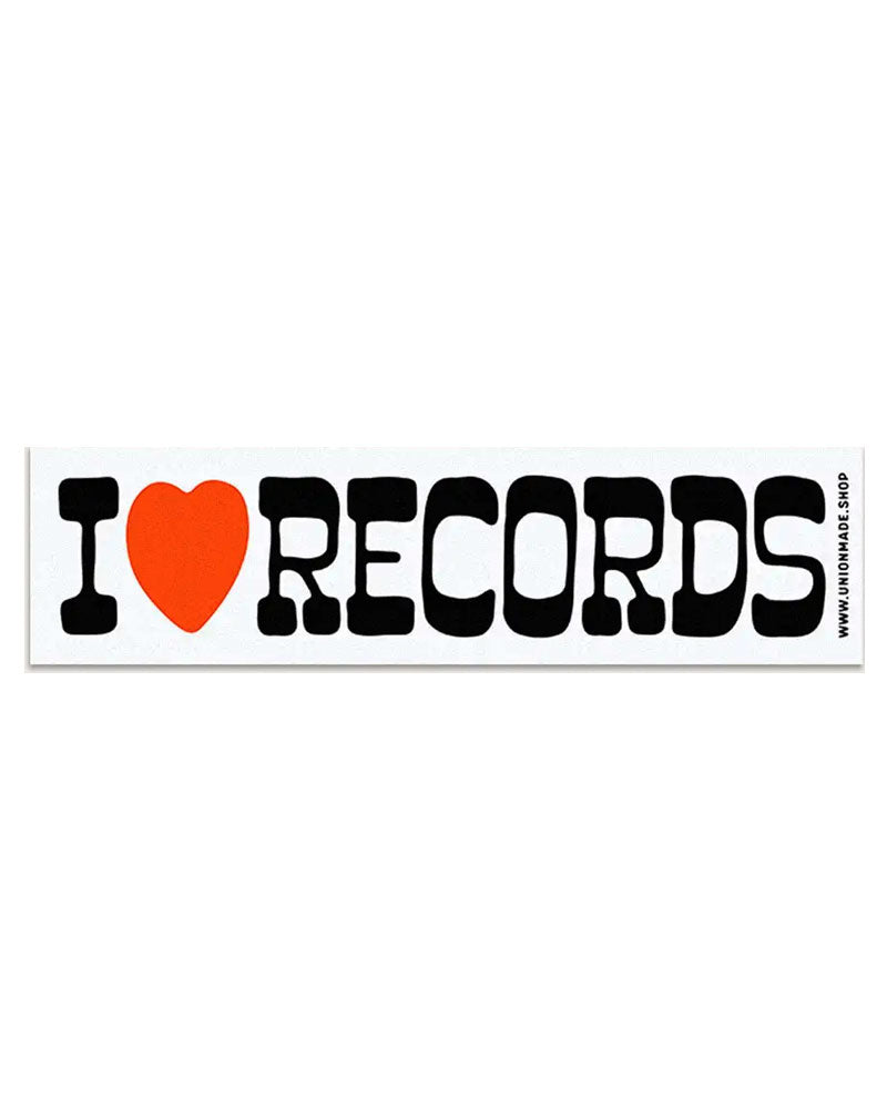 I Love Records Bumper Sticker-Union Made-Strange Ways