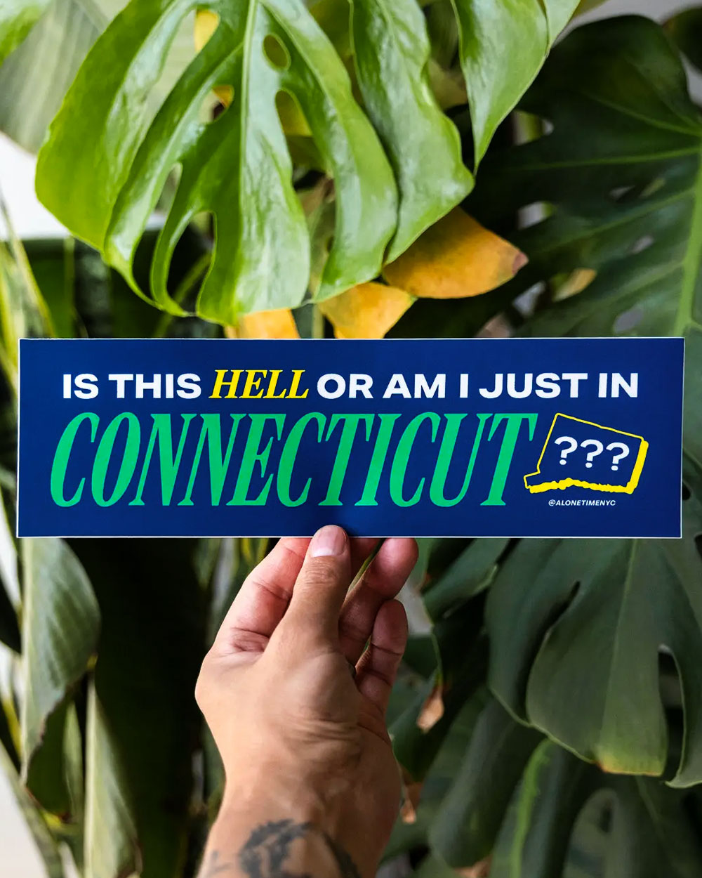 Connecticut Is Hell Bumper Sticker-Alone Time Co.-Strange Ways
