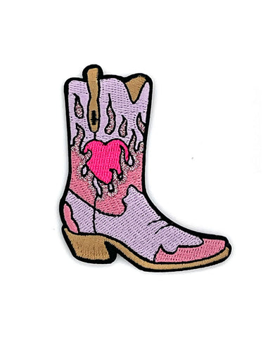 Burning Love Cowgirl Boot Small Patch