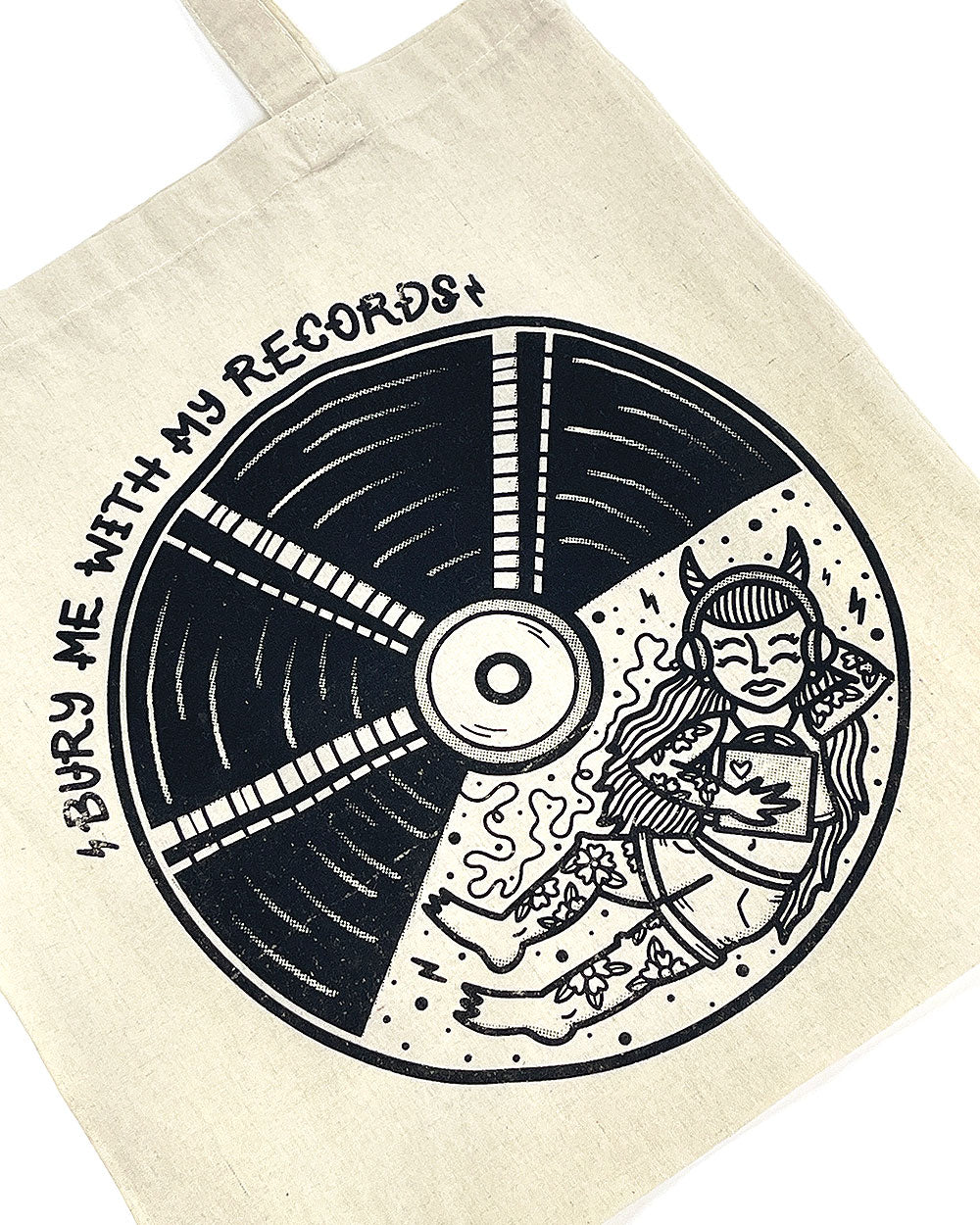 Bury Me With My Records Tote Bag-KWT Designs-Strange Ways