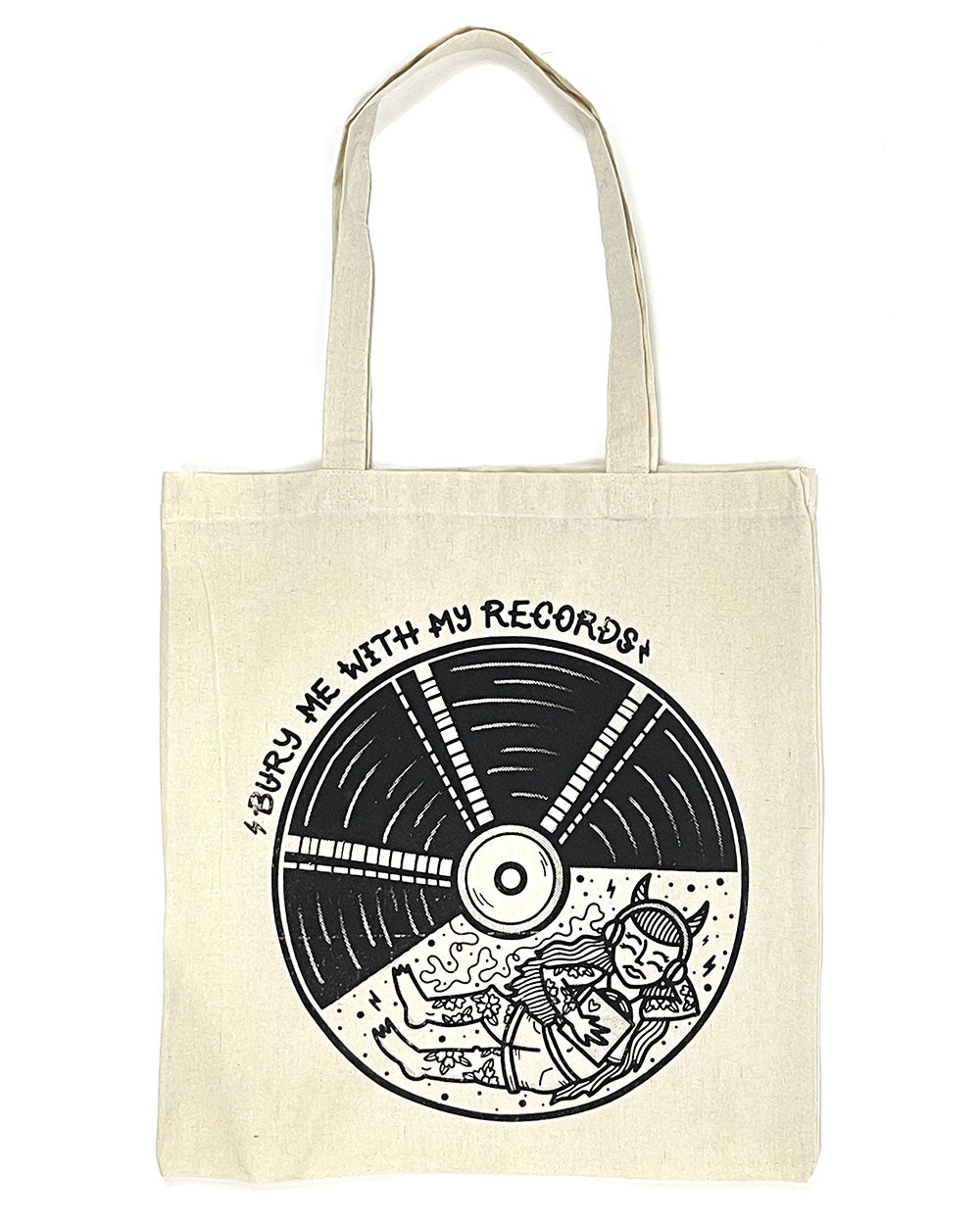 Bury Me With My Records Tote Bag-KWT Designs-Strange Ways