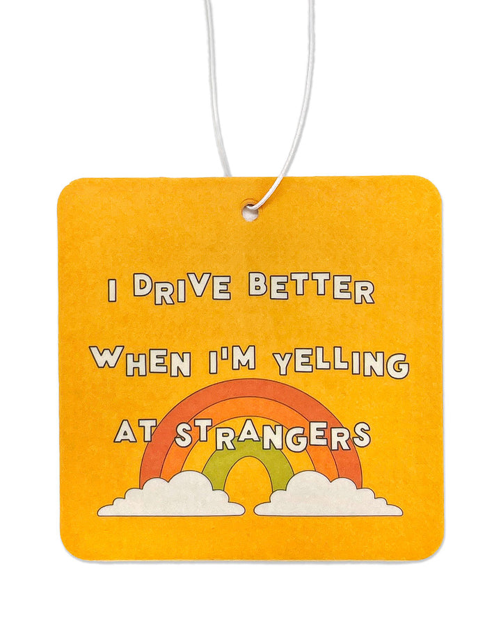 Drive Better When Yelling Car Air Freshener (Vanilla)-Made Au Gold-Strange Ways