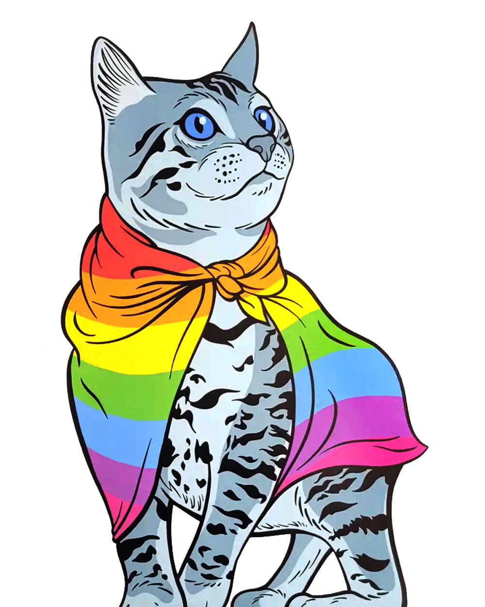 Rainbow Pride Kitty Cat Art Print (8" x 10")-Cat Champion-Strange Ways