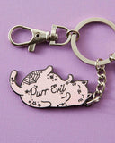 Purr Evil Cat Keychain-Punky Pins-Strange Ways