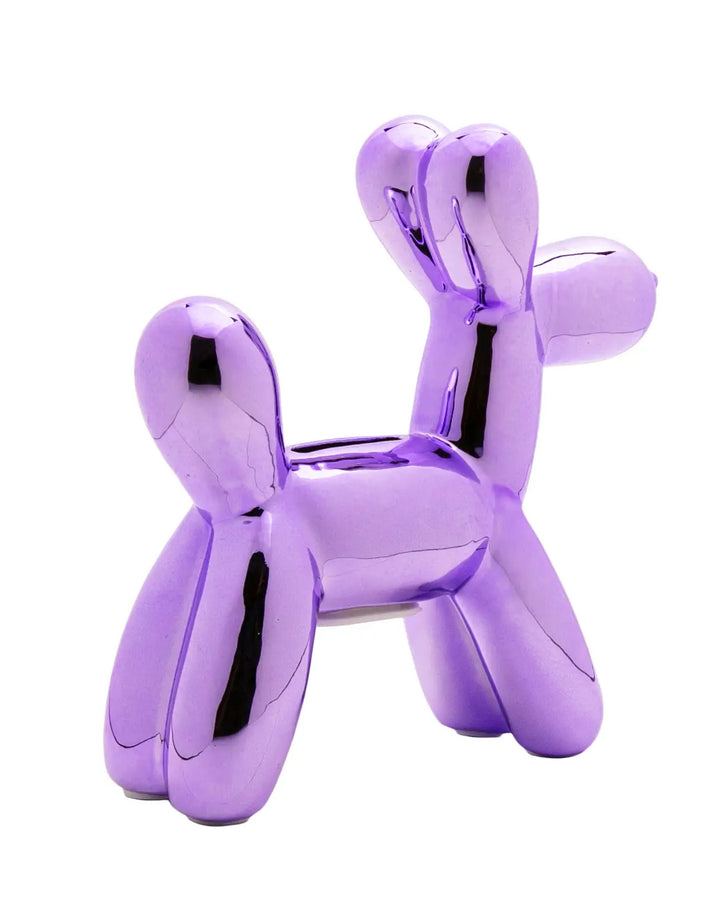 Balloon Dog Ceramic Piggy Bank - Lavender-Interior Illusions Plus-Strange Ways