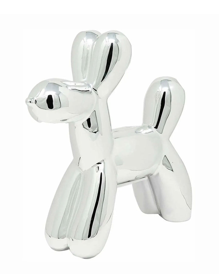 Balloon Dog Ceramic Piggy Bank - Silver-Interior Illusions Plus-Strange Ways