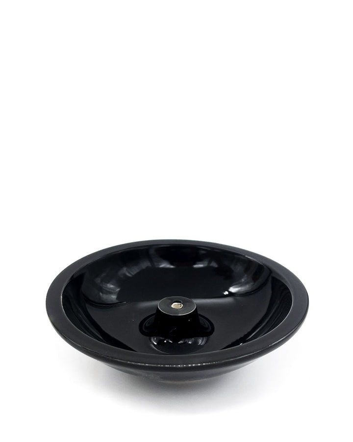 Ceramic Incense Bowl - Black-Shoyeido-Strange Ways