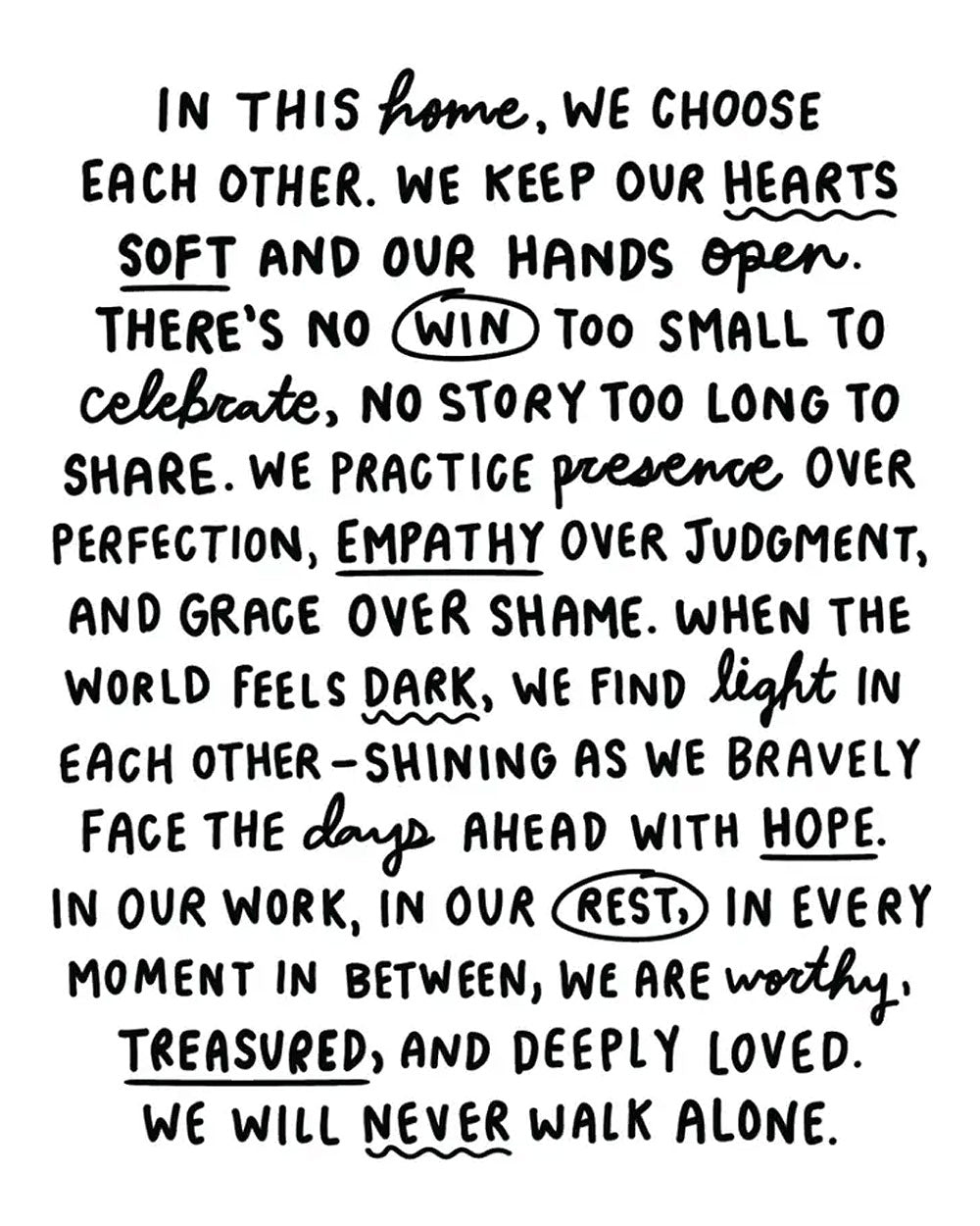 We Choose Each Other Manifesto Art Print (8" x 10")