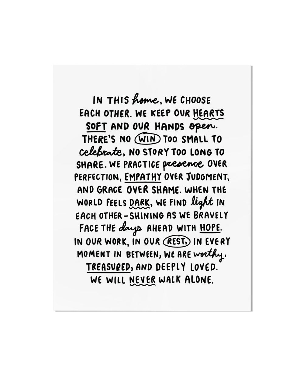 We Choose Each Other Manifesto Art Print (8" x 10")