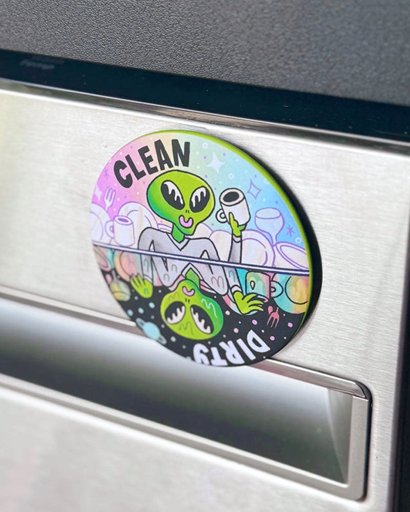 Dirty / Clean Alien Dishwasher Magnet-Party Mouse Studio-Strange Ways
