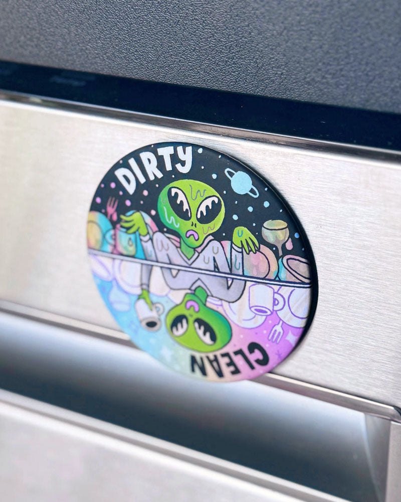 Dirty / Clean Alien Dishwasher Magnet-Party Mouse Studio-Strange Ways