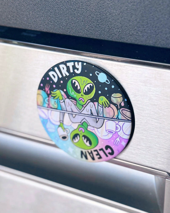 Dirty / Clean Alien Dishwasher Magnet-Party Mouse Studio-Strange Ways