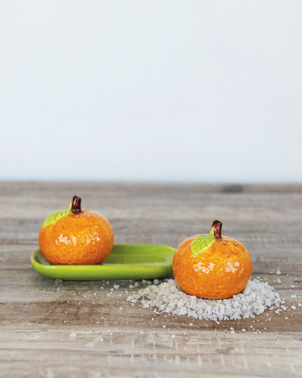 Clementine Salt & Pepper Shaker Set w/ Tray-Creative Co-Op-Strange Ways
