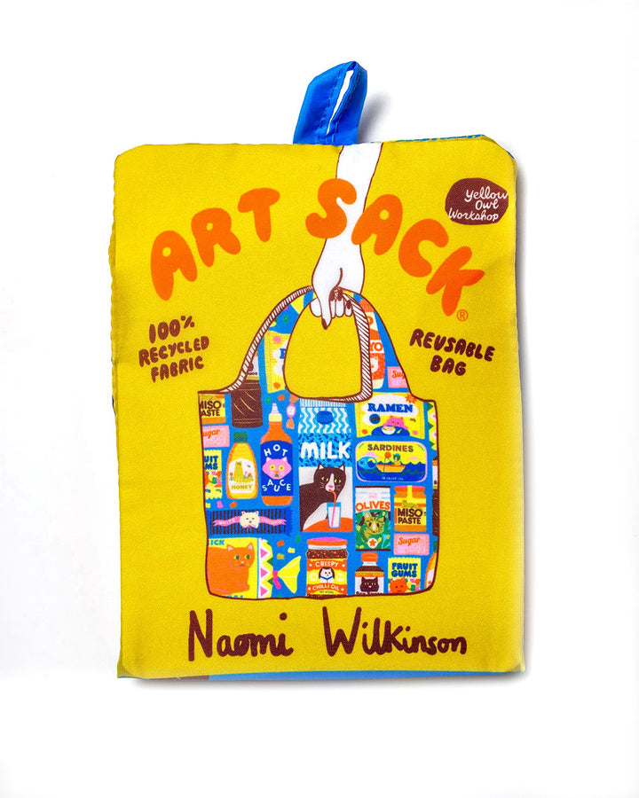 Kawaii Cat Art Sack Reusable Tote Bag-Yellow Owl Workshop-Strange Ways
