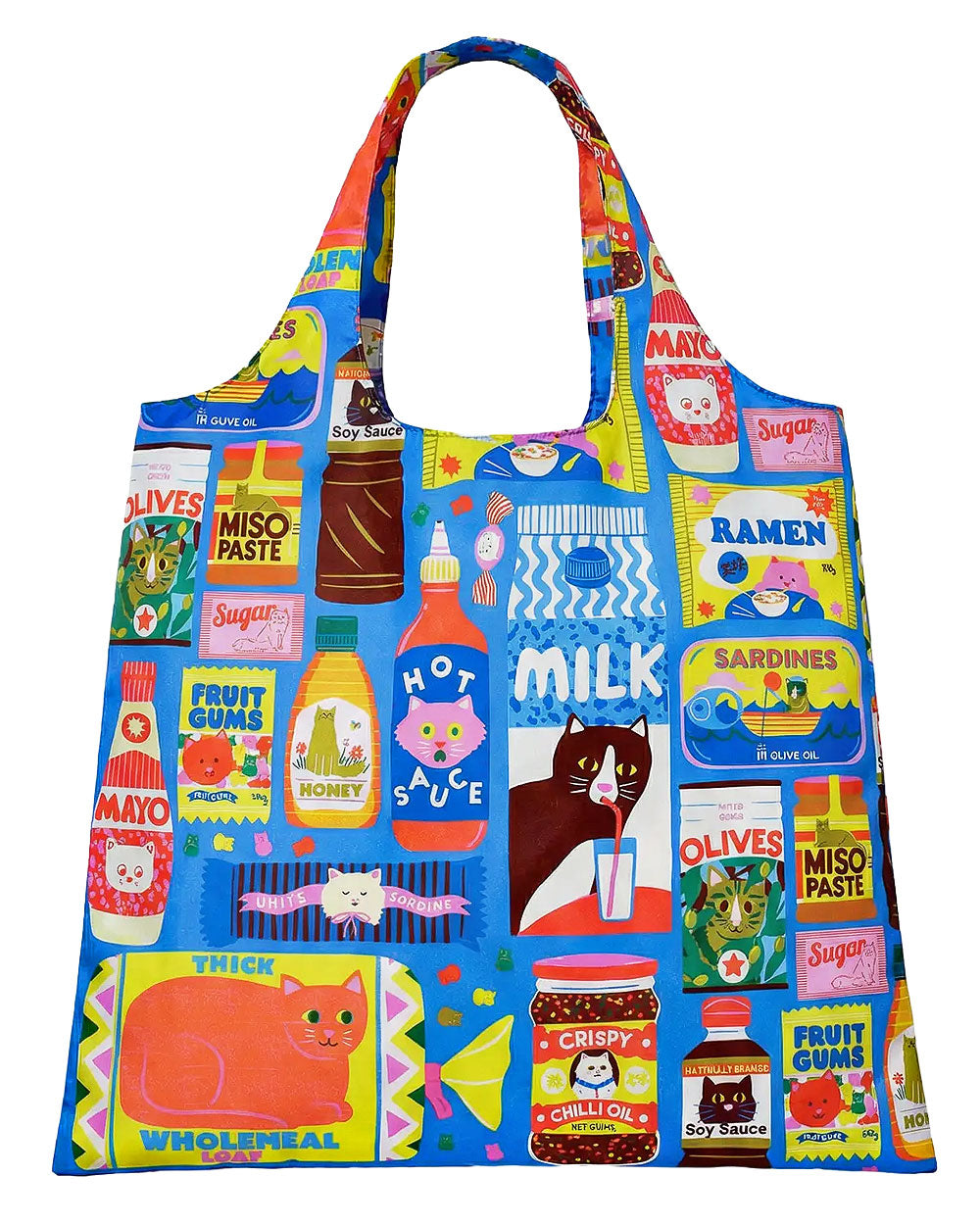 Kawaii Cat Art Sack Reusable Tote Bag-Yellow Owl Workshop-Strange Ways