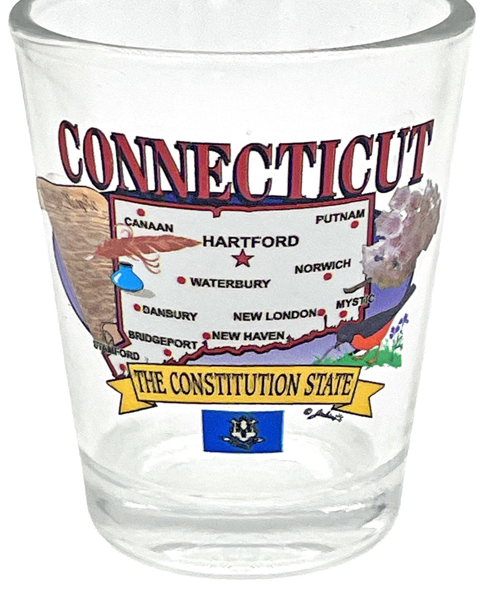 Connecticut State Map Shot Glass-Jenkins Enterprises-Strange Ways