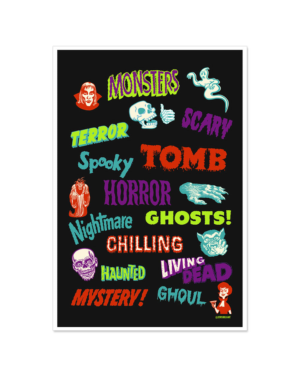 Retro Horror Art Print (8" x 12")-Stay Gold Ant-Strange Ways