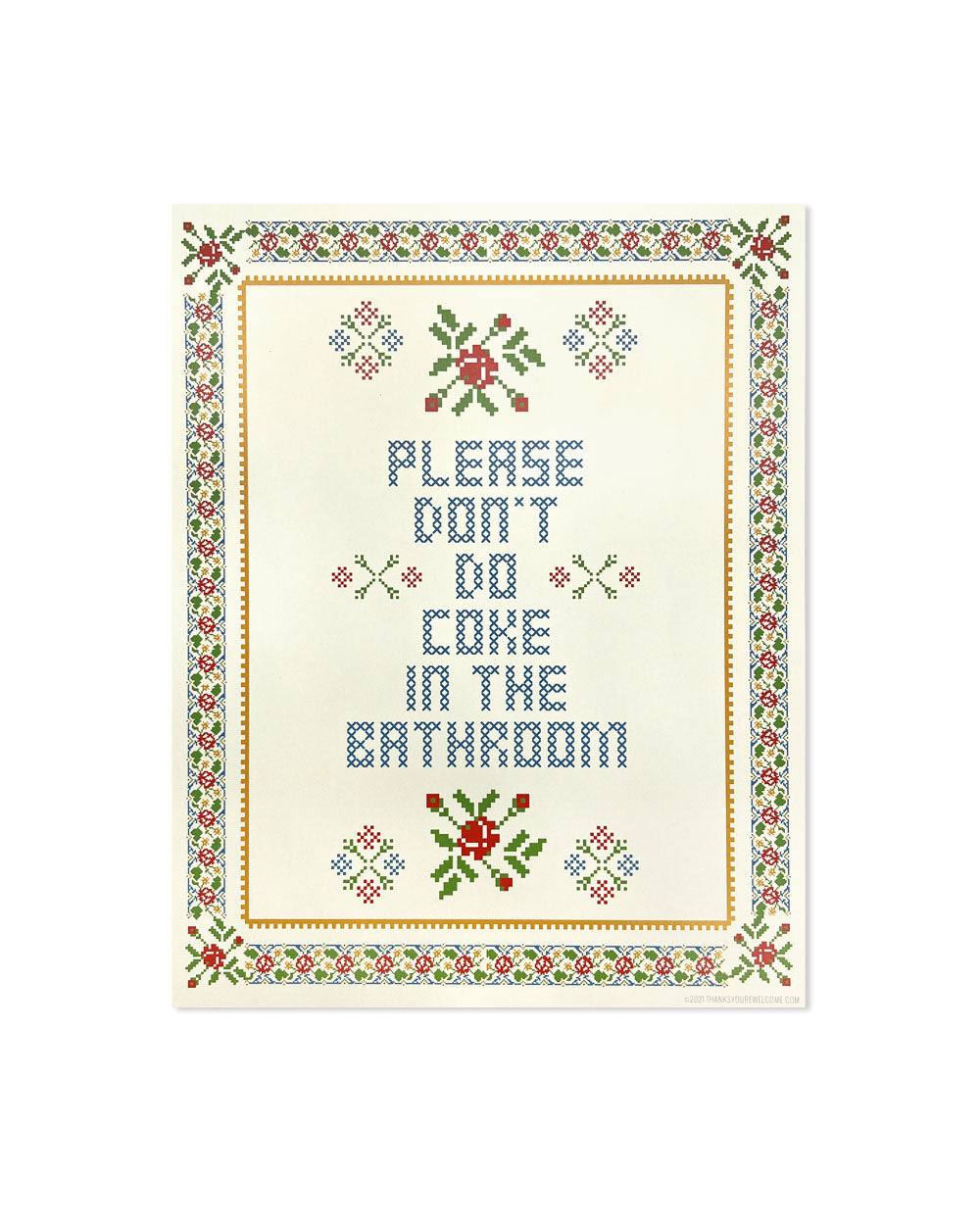 Don't Do Coke In The Bathroom Art Print (8" x 10")-Thanks You're Welcome-Strange Ways
