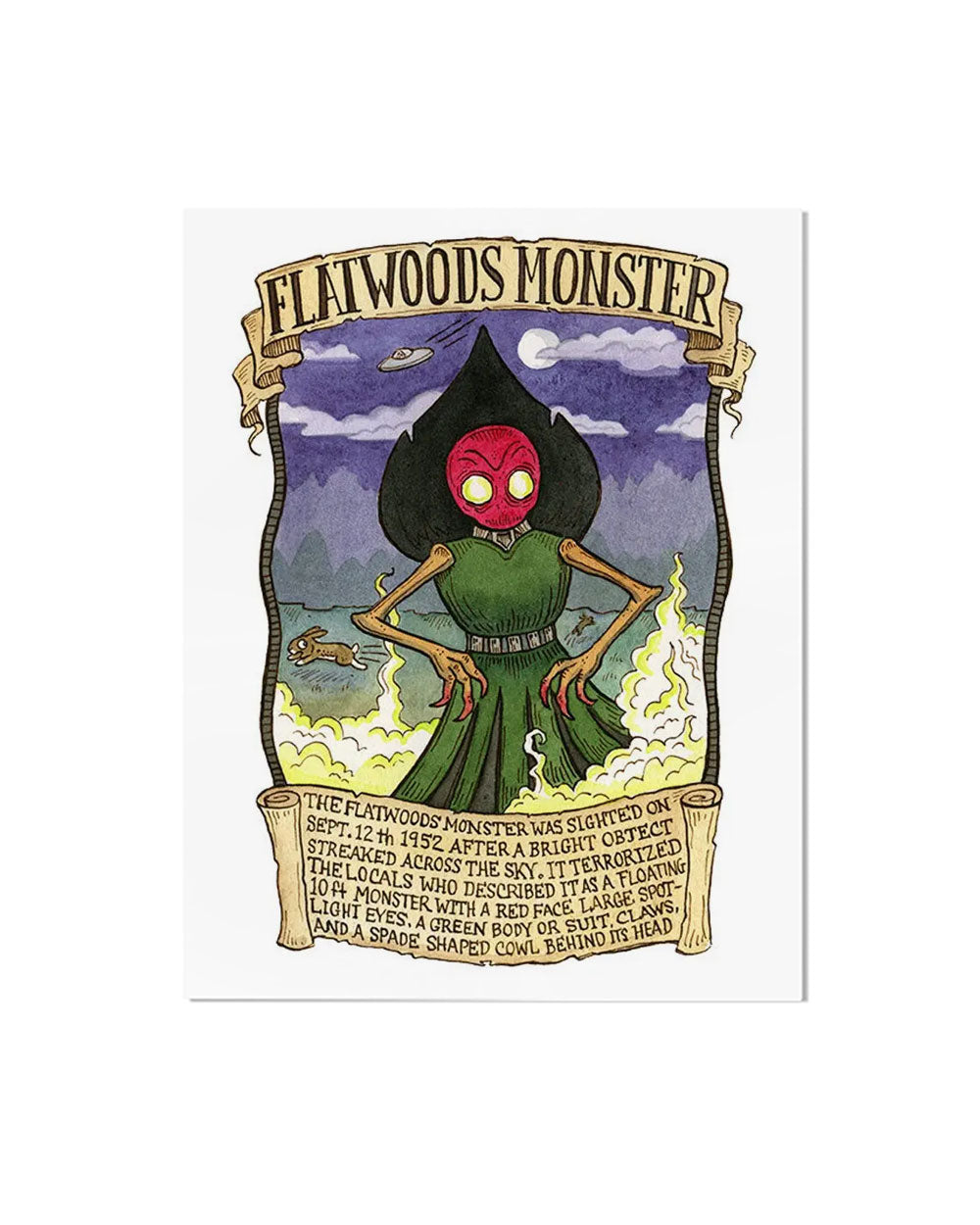 Flatwoods Monster Cryptozoology Who's Who Art Print (8" x 10")