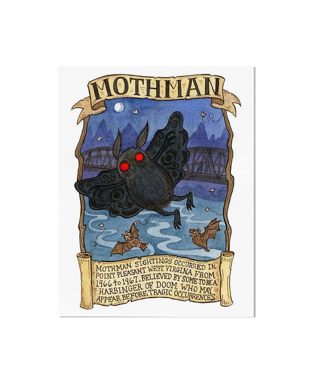 Mothman Cryptozoology Who's Who Art Print (8" x 10")