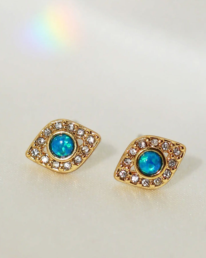 Crystal Evil Eye Earrings-Wildflower + Co.-Strange Ways