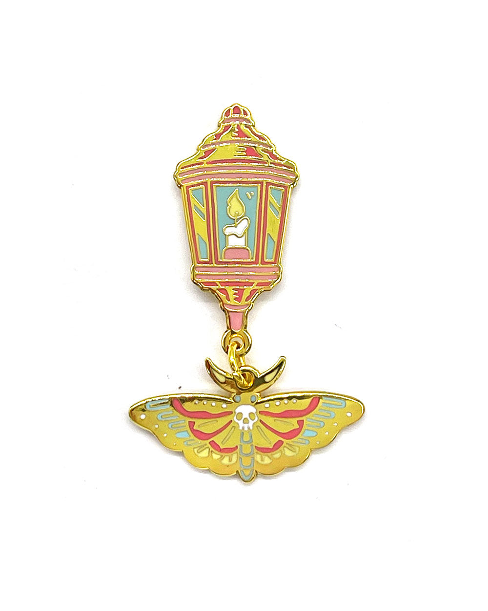 Moth & Lamp Dangling Pin-Strike Gently Co.-Strange Ways