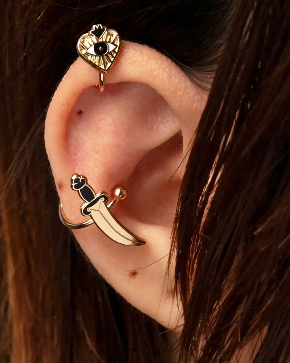 Heart & Dagger No-Piercing Ear Cuffs-Yellow Owl Workshop-Strange Ways